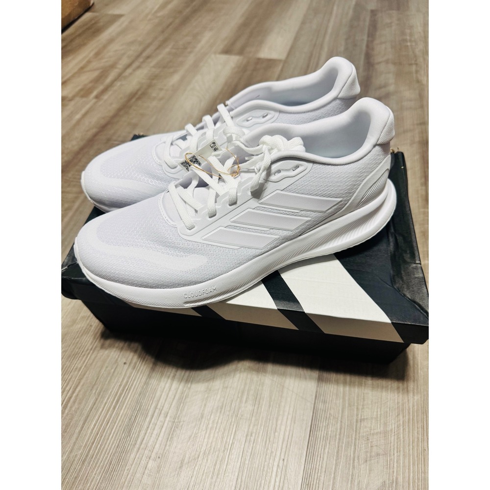Adidas Runfalcon 5 W Womens 9.5 Triple White Running Shoes IH7760 Cloudfoam